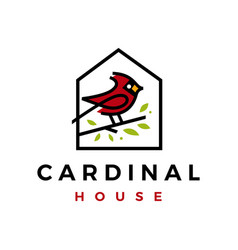 Cardinal Bird House Home Roof Mortgage Line Color