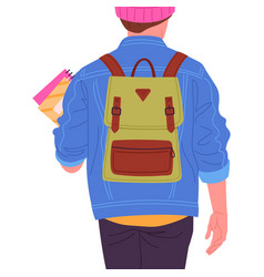 Male Student With Backpack Guy Wearing School