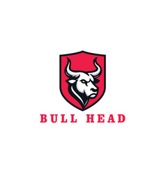 A Strong Bull Head On Shield Logo