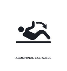 Black Abdominal Exercises Isolated Icon Simple