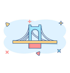 Bridge Sign Icon In Comic Style Drawbridge