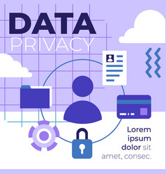 Flat Design Data Privacy Posts