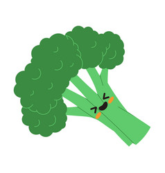 Green Broccoli With Cute Smiling Face As Ketogenic