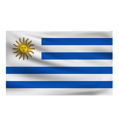 Realistic National Flag Uruguay Current State