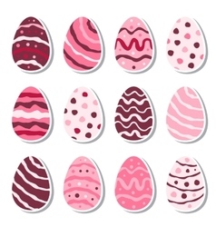 Set Of Twelve Easter Eggs Isolated On White