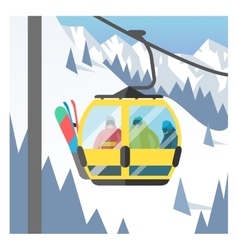 Snowboarder Sitting In Ski Gondola And Lift