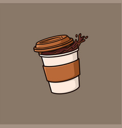 Splash Cup Coffee Cartoon