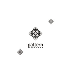 Square Line Art Tile Motif Pattern Luxury Logo