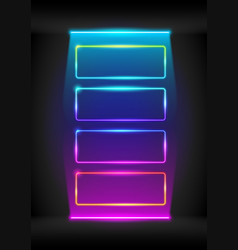 Abstract Colorful Neon Frames Set