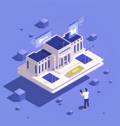 Digital Government Isometric Concept