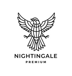 Nightingale Bird Monoline Logo Icon