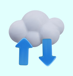 Realistic Cloud With Blue Up And Down Arrows