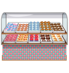 Bakery Display Stand With Cake And Sweet On White