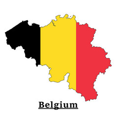 Belgium National Flag Map Design