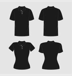 Black Polo Shirts Outline Drawing Mockup Template