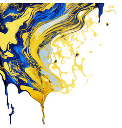 Blue Gold Alcohol Ink Smoke Splash