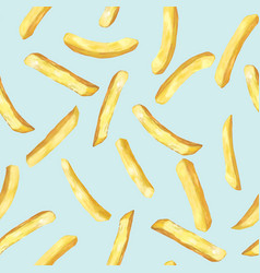 Falling French Fries Seamless Pattern