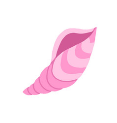 Pink Ocean Shell In Cartoon Flat Style