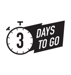 3 Days To Go Timer Symbol Black