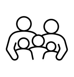 Family With Children Line Icon Kids Father