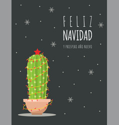 Feliz Navidad Card With Cute Christmas Cactus