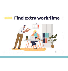 Find Extra Work Time Concept Of Landing Page