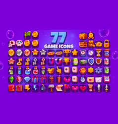 Game Icons Big Set Cartoon Skull Coin Star Xp