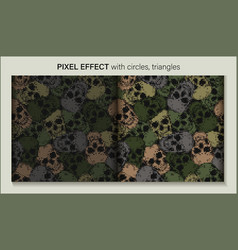 Green Camouflage Pattern With Skulls Pixel Efffect