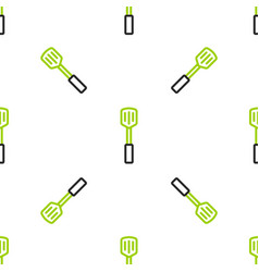 Line Barbecue Spatula Icon Isolated Seamless