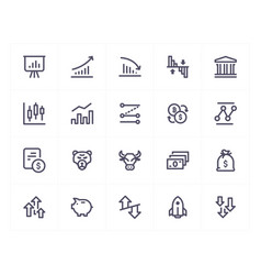 Stock Market Line Icon Set