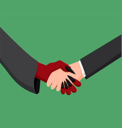 Businessman And Devil Handshake Deal Monetary