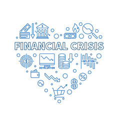 Financial Crisis Heart Shaped Banner Money Loss