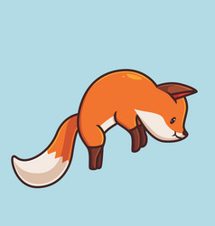 Cute Red Fox Jumping Cartoon Animal Autumn Season