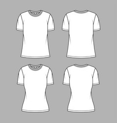 White T Shirt Outline Drawing Mockup Template