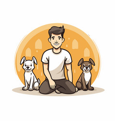 Young Man With Dogs