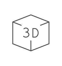 3d Or Three Dimensions Line Icon