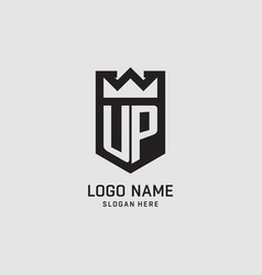 Initial Up Logo Shield Shape Creative Esport Logo