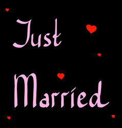 Just Maried - Hand Drawn Lettering Phrase