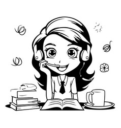 A Young Girl With A Book And A Cup Of Coffee