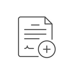 Add Document Line Outline Icon