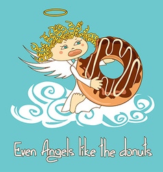 Angel Eating Big Donut