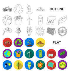 Bio And Ecology Flat Icons In Set Collection