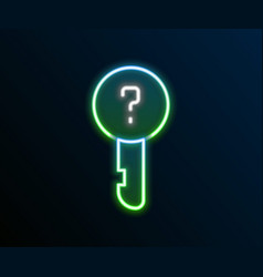 Glowing Neon Line Undefined Key Icon Isolated