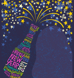 Happy New Year 2021 Design Champagne Stars