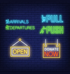 Airport Tablets Neon Sign Set Arrivals