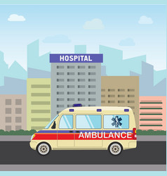 African American Doctor Driving Ambulance Vector Image