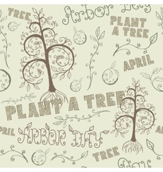 Arbor Day Hand Drawn Seamless Floral Pattern