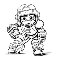 Astronaut - Black And White Cartoon Mascot