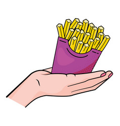 Hand Holding French Fries