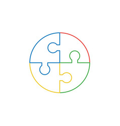 Icon Concept Circle Shape Four Puzzle Pieces